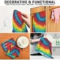 thumbnail image 7 of GZHJMY Colorful Tie Dye Heart Kitchen Towel, Dish Towels Quick Drying Tea Towels Absorbent Hand Towels for Kitchen Sink Dinner Table 28 x 18 Inches, Set of 1, 7 of 7