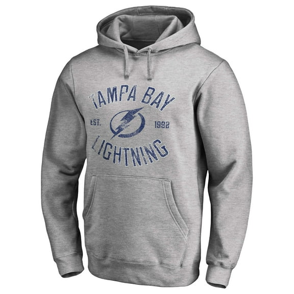 Men's Ash Tampa Bay Lightning Heritage Pullover Hoodie