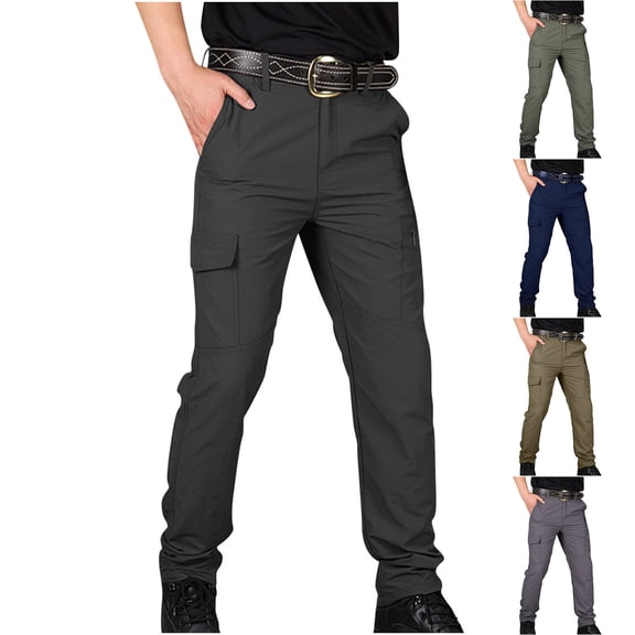Vetsdori Mens Workout Pants Black Work Pockets Waterproof Cargo Pantalones Casual Quick Dry Athletic Trousers for Men Gifts for Men
