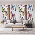 thumbnail image 6 of Colorful Butterfly Kitchen Curtain for Berdoom Living Room Cafe 72 Inch Length, Elegant Pastoral Butterflies Watercolor Tiers Curtains Light Filtering Drapes Window Treatment 2 Panels 52"Wx72"L, 6 of 8