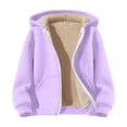 thumbnail image 5 of Coerni Boys Girls Sherpa Fleece Lined Hoodie Jacket Zip Up Thermal Jacket Winter Warm Outwear Coat Cozy Casual Hooded Sweatshirt, 5 of 8