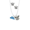 thumbnail image 2 of Delight Jewelry Silvertone Royal Blue ''Big Sister'' with Heart Silver tone Guardian Angel Charm Necklace and Stud Earrings, 2 of 4