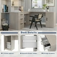 thumbnail image 4 of Furmax L Shaped Desk Corner Office Desk Computer Desk with Storage Cabinet & Drawers, Gray, 4 of 7