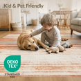 thumbnail image 4 of ODIKA 5'x7' Washable Area Rug Non-Slip, Low Pile, Stain Resistant Alfombra Vintage Faded Stripe Abstract Motif Sala Beige Para for Guest Room, Lounge, Apartment, 4 of 7