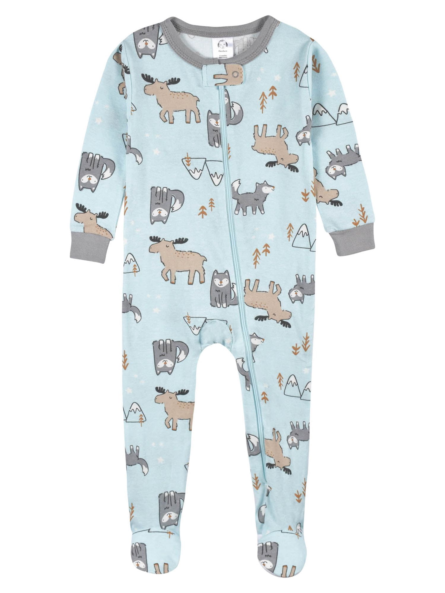 Gerber Baby & Toddler Neutral Snug Fit Footed Cotton Pajamas, 4-Pack, Sizes 0/3 Months-5T