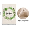 thumbnail image 6 of St. Patrick''s Day Garden Flag Vertical Double-Sided Lucky Clover Green Shamrocks Leaves Wreath Yard Flags Spring Farmhouse Outdoor Decoration for St. Patrick''s Day Holiday, 12.5x18, 6 of 6