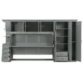 thumbnail image 6 of Harper & Bright Designs Twin Size Murphy Bed with Wardrobe and Cabinet, Wooden Twin Cabinet Bed Wall Bed with Desk, Folding Wall Chest Bed for Guest Room Office, Gray, 6 of 14