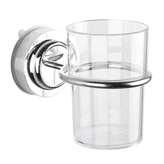 Wall Mounted Suction Cup Holder Punch Free Mouthwash Cup Toothbrush Toothpaste Rack for Home Kitchen Bathroom Storage