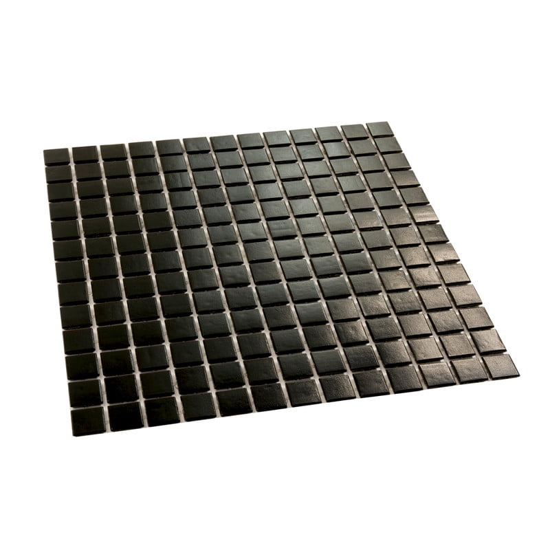 Dune 12 in. x 12 in. Glossy Black Glass Mosaic Wall and Floor Tile (20 sq. ft./case) (20-pack)