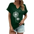 thumbnail image 2 of Birdeem T-Shirt Décontracté pour Femmes à Imprimé, Col en V, Manches Courtes, Coupe Ample, 2 of 9