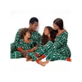 thumbnail image 3 of Matching Family Pajamas Sets Christmas Tree Snowflake Printed Long Sleeve Tops Green Xmas Loungewear, 3 of 7