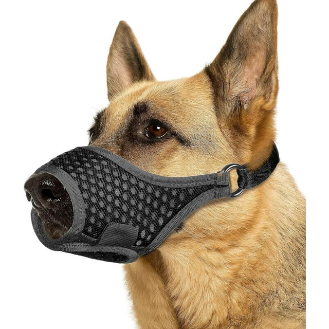 GFDYREE Dog Muzzle, Soft Dog Muzzles for Small Medium Large Dogs, Breathable Muzzle to Prevent Biting, Chewing, and Barking with Ring and Adjustable Strap, Perfect for Vet Visit, Training(Bl