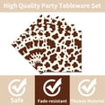 thumbnail image 3 of 96 Pcs Highland Cow Party Supplies Tableware Brown Disposable Plates Napkins Forks Sets for 24 Guests Kids Animal Birthday Decorations, 3 of 6