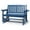 Blue, variant on Ktaxon 4FT Wooden Glider Bench with Cup Holders, Floral Back, Outdoor, 800lbs Max, Black