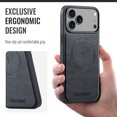 thumbnail image 3 of Compatible with iPhone 17 Pro Max Magnetic Case, Classic Premium PU Leather TPU Hybrid MagSafe Ultra Slim Protective Skin Friendly Shockproof Case Cover for iPhone 17 Pro Max, Black, 3 of 5
