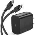 thumbnail image 1 of 45W Samsung Super Fast Charging Type C Wall Charger USB-C Android Phone Charger Block with 6.6FT C Type Cable for Samsung Galaxy S23 ultra/S23+/S23/S22/S22 Ultra/S22+/S21/Note 10/20,Tab S7/S8 (Black), 1 of 1