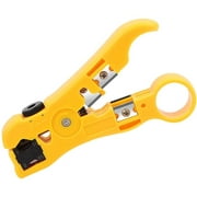 TOPEAK Uvital Universal Wire Cable Cutter Stripper Tool for Coax Cable RG59 RG6 RG7/RG11 Round Network Cable CAT5 CAT6 and Flat Telephone Cable Yellow