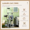 thumbnail image 4 of PawHut Arbre à Chat de 59 Pouces avec Poteaux à Griffer, Hamac, Lit, Maison, Jouets, Gris, 4 of 10