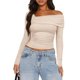 thumbnail image 4 of Salir Tops Y2K Camisa Crop Top Mujeres Color Sólido Traje Diario Calle, 4 of 9