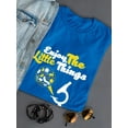 thumbnail image 3 of "Enjoy The Little Things" Science Quote, Microscope Women Royal Blue T-Shirt, Female x-Large, 3 of 4
