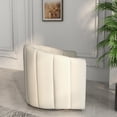 thumbnail image 5 of SEYNAR Mid Century Pumpkin-Designed Swivel Cuddle Barrel Sofa Chairs,360 Degree Swivel Armchairs for Living Room,Adult(White), 5 of 10