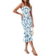 thumbnail image 2 of Vestido PRETTYGARDEN Azul Floral Midi Sin Mangas con Volantes Talla M, 2 of 6