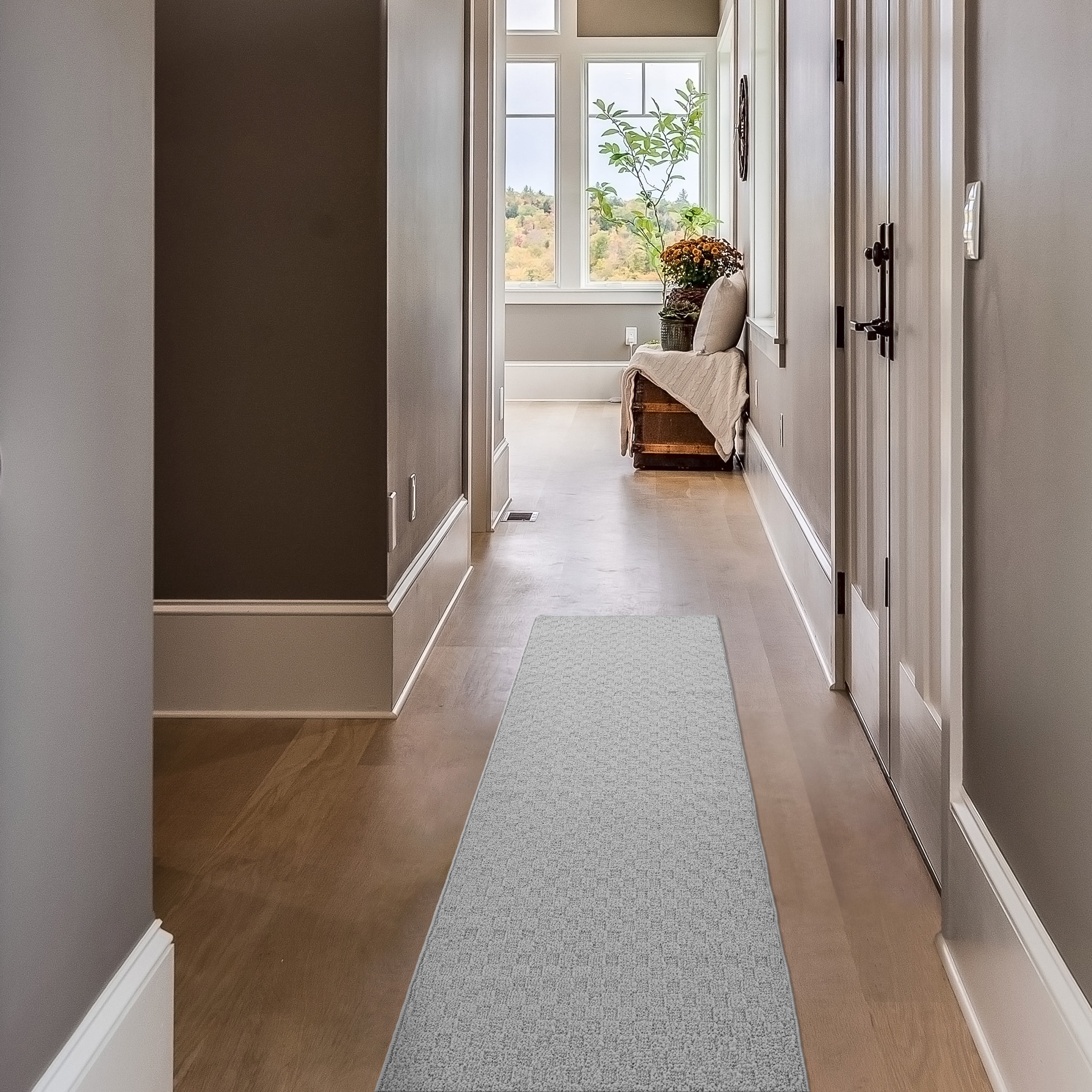 Garland Rug Town Square Polypropylene Silver Indoor Runner Rug, 2' x 8'