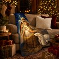 thumbnail image 3 of Peaceful decorative motif Family Scene Under Starry Night Sky, Festive decorative motif Scene, Warm Flannel Blanket for Living Room and Family Room, Art Lovers Christmas Gift, Festive Home Decor, 3 of 9