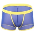 thumbnail image 7 of YWDJ Boxer Briefs for Women Breathable Breathable Lightweight No Show Men Casual Fashion Solid Sexy Underwear Gold Mesh Striped Breathable Hip Shorts Blue M, 7 of 7