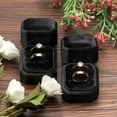thumbnail image 6 of Small Velvet Ring Box Cut Edge Octagon for Wedding Engagement(Black), 6 of 6