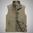 thumbnail image 2 of JUUYY Men's Golf Lightweight Photo Vest Fishing Travel Safari Vest Softshell Causal Sleeveless Jacket Trendy Outerwear Khaki M, 2 of 8