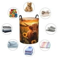 thumbnail image 5 of KLL Vintage Sunflower Cow B Waterproof Foldable Laundry Hamper Bucket with Handles for Storage Bin,Kids Room,Home Organizer (Medium ), 5 of 7