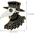 FENG4pcs Plague Doctor Enamel Pin Set Crow Brooch Beak Face Steampunk