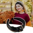 thumbnail image 3 of Unique Bargains 1 Pcs Women Knotted Headbands Fashion Vintage Knotted PU Leather Hair Hoop Hair Accessories Black, 3 of 7