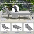 thumbnail image 6 of UDPATIO Patio Two-piece Chaise Lounge Chairs，5-Position Adjustable Sun Tanning Chair with Carrying Handle and Side Pocket，Folding Bed Cot with Removable Pillow，Light Gray, 6 of 8