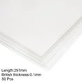 thumbnail image 2 of Hoja de PVC transparente de tamaño A4 de 0.1mm de grosor 297mm x 210mm, plástico rígido transparente, oficina, corte de bricolaje, 50 piezas, 2 of 5