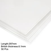 0.1mm Thick A4 Size Clear Sheet 297mm x 210mm Transparent Rigid Plastic Sheet,Office,DIY Cut,50Pcs