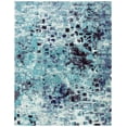 thumbnail image 3 of SAFAVIEH Madison Candelario Abstract Polka Dots Area Rug, Turquoise/Navy, 12' x 15', 3 of 10