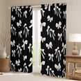 thumbnail image 2 of jejeloiu Chic Bow Knot Curtains Pack of 2 (42x84 Each),Kawaii Cartoon Bowtie Curtains Blackout,Silver Black Bedroom Curtains For Girls Teens,Super Cozy Room Decor, 2 of 6