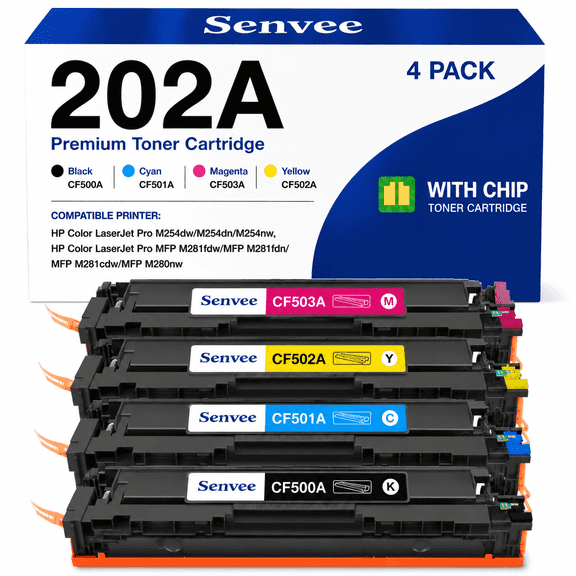 202X Toner Cartridge 202A M281fdw Compatible for 202X 202A CF500X CF500A Color LaserJet Pro MFP M281cdw M254dw M281fdn M280nw 281fdw M254 M281 Printer (Black Cyan Yellow Magenta 4 Pack)