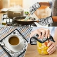 thumbnail image 4 of Black and White Flower Kitchen Oven Mitt and Pot Holder Sets 4 Pcs for Baking, Cooking and Grilling, Heat Resistant Up To 392 °F, 4 of 7