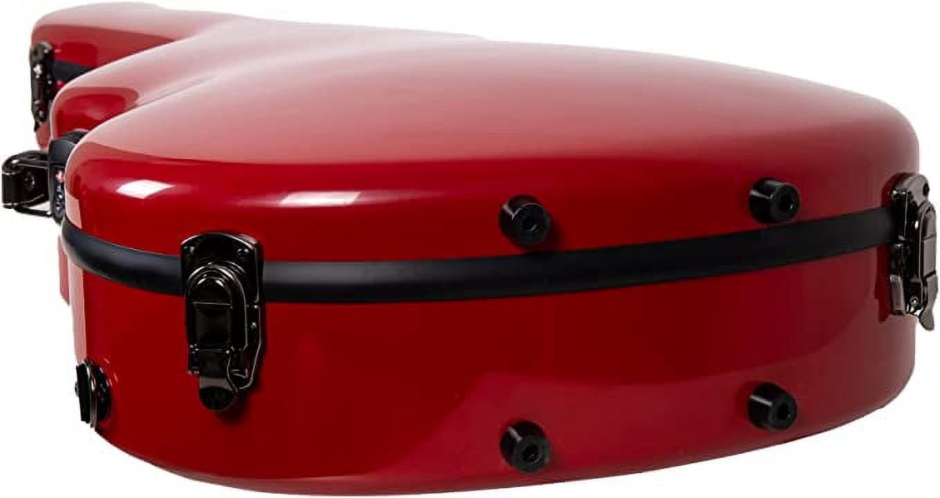 Crossrock Hard Shell Fiberglass Case for Les Paul Guitar with Backpack Straps in Red