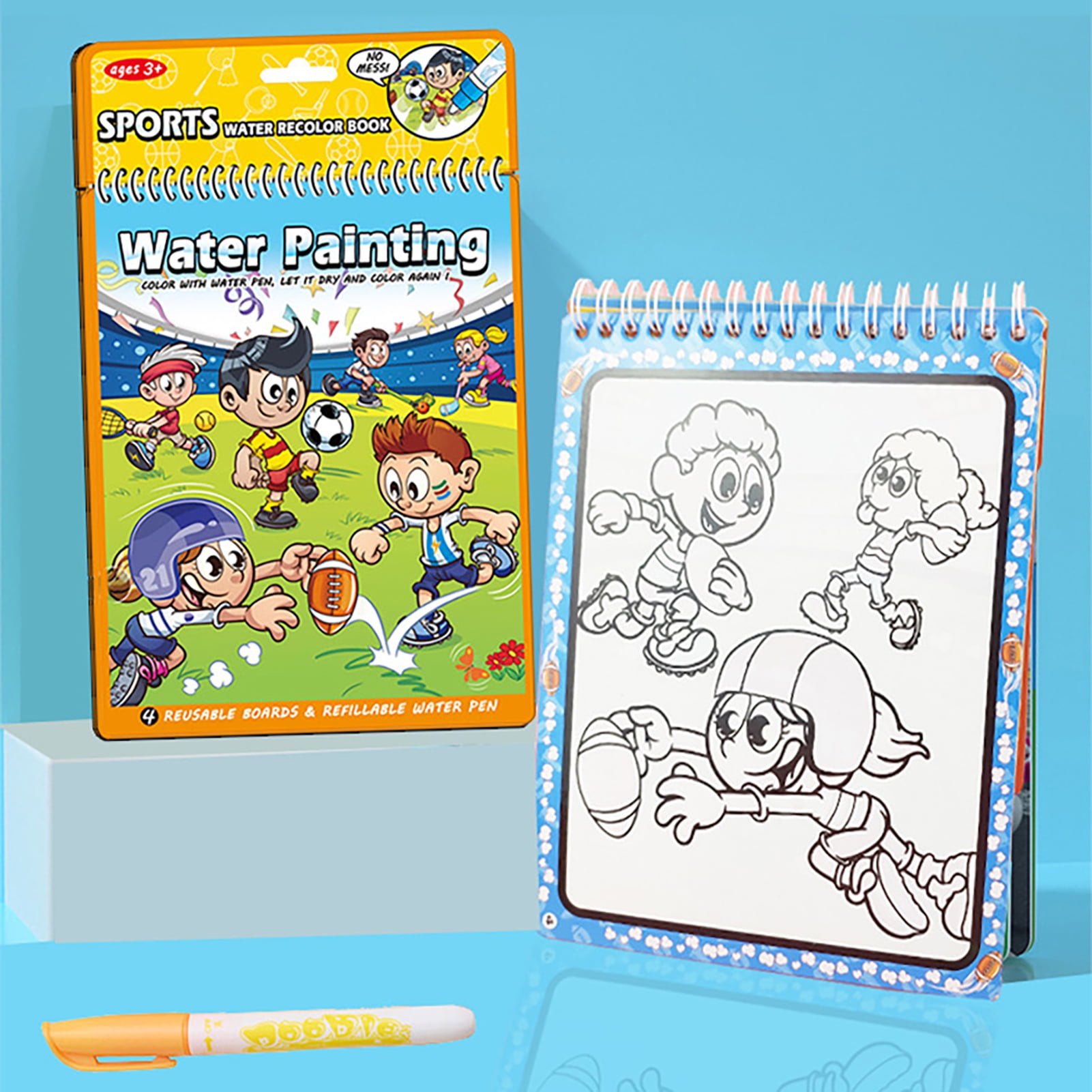 keusn water coloring book reusable painting cartoon animal book mess  drawing painting books for toddlers boys girls educational learning gifts 