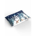 thumbnail image 2 of Christmas Snowman King Size Comforter Set, Cute Snowman Xmas Trees Snowflakes Navy Blue Bedding for All Seasons, 4 Pcs Bed Set with 1Comforter (90"x106") ,1 Sheet(94"x116"), 2 Pillowcases (19"x35"), 2 of 7