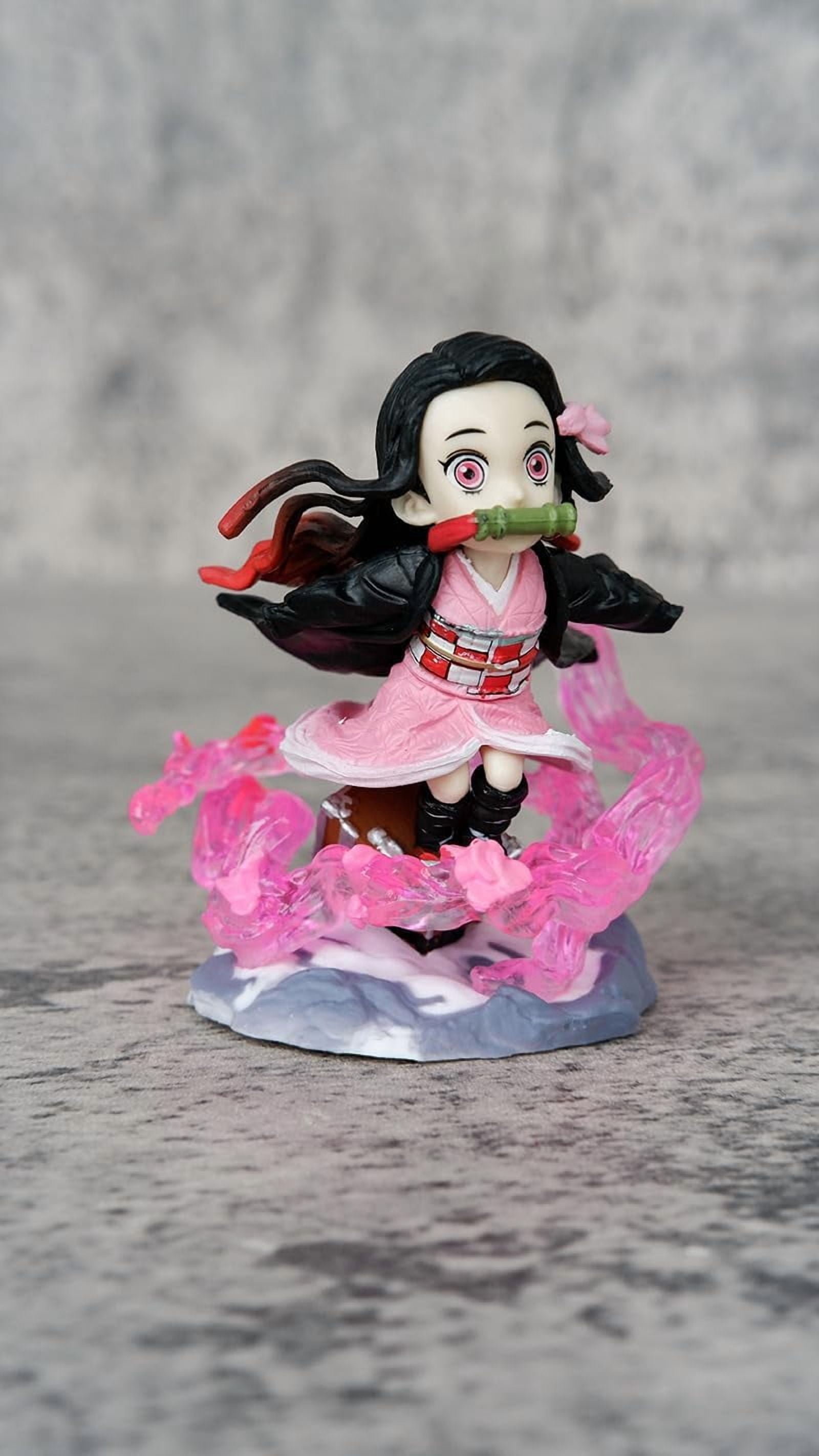 New Tanjirou, Nezuko Figure Statues 10cm/3.9inch PVC Character Figurine Cosplay Action Figures Model Collectible Anime Ornament (Kamado Nezuko)