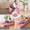 thumbnail image 5 of BYBYME Folding Sofa Bed,Convertible Floor Couch for Adult with Pillow with High Density Foam Filling,Comfort Floor Sofa Portable Chair for Bedroom Living Room,Pink,Single, 5 of 8