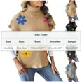 thumbnail image 3 of Sweater Vest for Women Trendy Flowers Ribbed Turtleneck Loose Knit Pullover Outerwear with Side Buttons (One Size, Navy), 3 of 6
