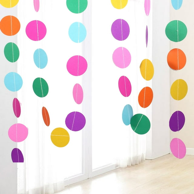 Guirnalda De Papel, Cadena Redonda Colorida De La Cadena De La Guirnalda De Hangig, 4 M De Longitud Guirnaldas del Círculo para La Fiesta De Cumplea?os Decoraciones De La Boda(5#) para madres Higoodz Decoración hogareña
