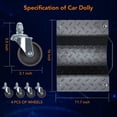 thumbnail image 4 of Car Dolly 4 Pack, Towallmark Wheel Car Dolly Tire Skates Premium Skates Moving Car Easy, Total 6000lbs High Load Bearing, Antiskid Plate Design, All-Direction Rotatable Wheel, 12’’x16’’,, 4 of 7
