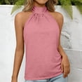 thumbnail image 4 of Duoif Womens Tank Tops, High Neck Sleeveless Top, Loose Fit Beach Vacation Shirt Womens Shirts Pink XXXL, 4 of 7